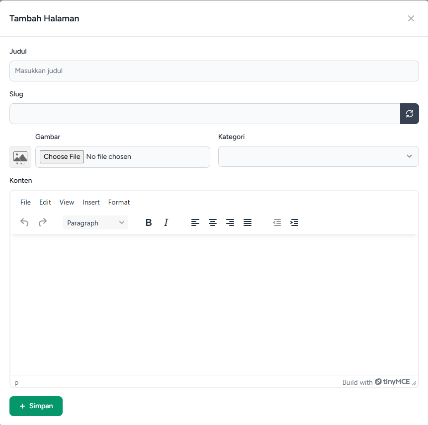 Form Tambah/Edit Page